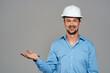 © SHOTPRIME STUDIO - worker with drawings in hand hand gesture light background