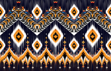 Ikat geometric folklore ornament. Tribal ethnic vector texture. 
Seamless striped pattern in Aztec style. Figure tribal embroidery. 
Indian, Scandinavian, Gyp
sy, Mexican, folk pattern.