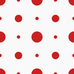 Poster - Red polka dots and white background. Vector.