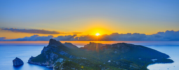 Famous view of sunrise at Formentor