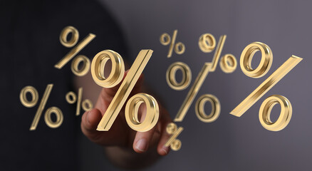 Poster - Interest rate financial and mortgage rates concept.