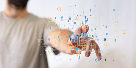 Aufkleber - Technology background. Big data concept. Binary