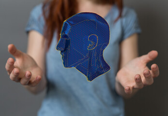 Poster - Artificial intelligence concept. Virtual technology web background