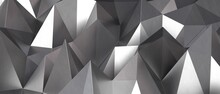 White Grey Abstract Background Of Triangles Low Poly