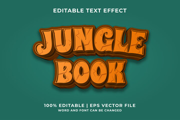 Editable text effect - Jungle Book style template premium vector