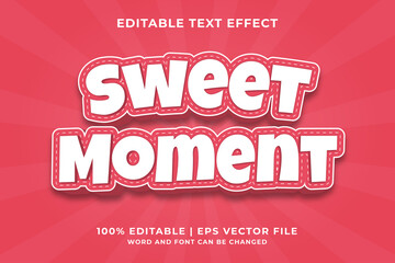 Wall Mural - Editable text effect - Sweet Moment style template premium vector