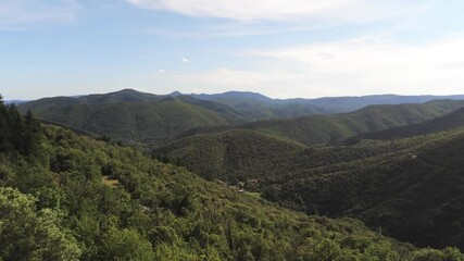 Sticker - Paysage de montagne dans les Cévennes, vue aérienne