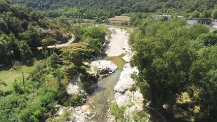 Poster - Rivière Hérault dans les Cévennes, vue aérienne