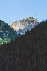 Wall Mural - Sunset in the Italian Alps, near the town of Macugnaga, Monte Rosa, Italy - June 2021