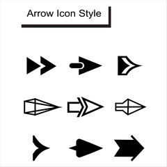 Poster - Arrow style icon set. Simple arrow style on black color. Contemporary modern style. this vector illustration web design element saved 8 eps