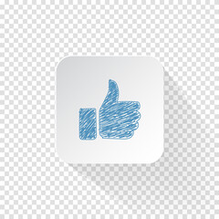 Poster - Thumbs up sketch icon for web and mobile. Hand drawn vector thumbs up icon. Vector illustration