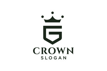 Wall Mural - vintage crown logo and letter G symbol. Modern luxury brand element sign. Vector illustration.