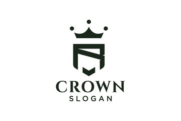 Wall Mural - vintage crown logo and letter R symbol. Modern luxury brand element sign. Vector illustration.