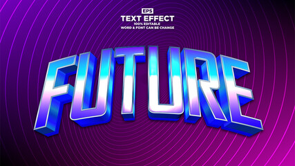 Wall Mural - Modern futuristic editable text effect. Synthwave typography concept