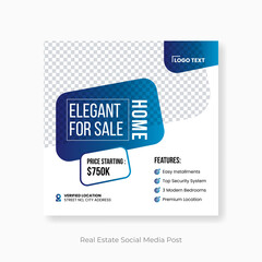Wall Mural - real estate social media post, home sale, real estate home sale social media post, facebook, instagr