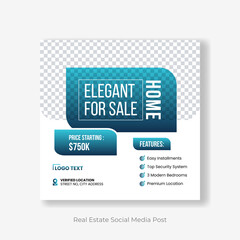 Wall Mural - real estate social media post, home sale, real estate home sale social media post, facebook, instagr