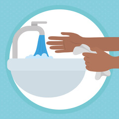 Poster - hands and washbasin illustration