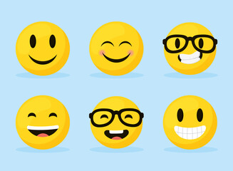 Wall Mural - emoji happy faces