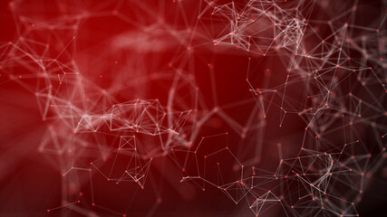 Poster - Technology digital connection dots and lines abstract background. 3d rendering animation 4K