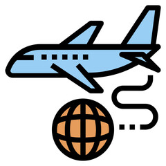 Sticker - plane line icon