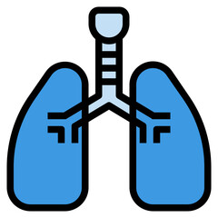 Wall Mural - lung line icon