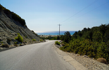 Wall Mural - traganou beach road on rhodes