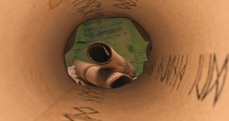 Poster - Library full of manuscripts hidden behind scrolls pile. Old library.