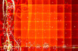 canvas print picture - Weihnachten Hintergrund Abstrakt rot orange weiß silber gold schwarz hell dunkel Sterne und Schneeflocken Quadrate Spiralen mit Linien und Wellen