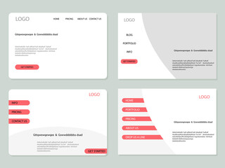 Layouts landing page design collection. Web interface for website and ux ui