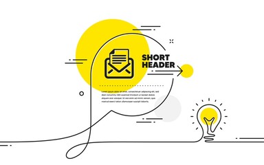 Poster - mail correspondence icon. continuous line idea chat bubble banner. read message sign. e-mail symbol.