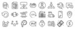 © blankstock - Set of Business icons, such as Message, Credit card, Delivery notification icons. Parking, Recovery data, Chemistry lab signs. Stars, Currency exchange, Usd exchange. Waiting, Alarm clock. Vector