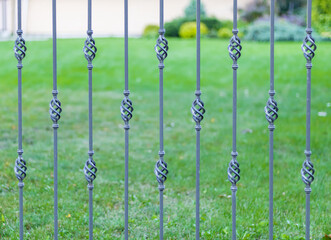 Wall Mural - part of decorative forged metal fence