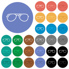 Sticker - Glasses with glosses round flat multi colored icons