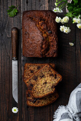 Wall Mural - homemade bread with zucchini, bananas and chocolate
