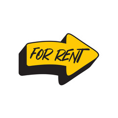 Poster - For Rent plank sign logo design