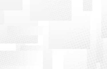 Fototapete - Abstract gradient white and gray square pattern halftone presentation style. Overlapping space design decorative template background. illustration vector