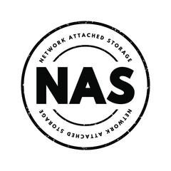 Aufkleber - NAS - Network Attached Storage acronym, technology concept background