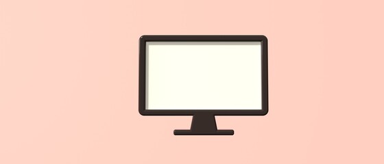 Poster - Desktop computer icon - 3D render