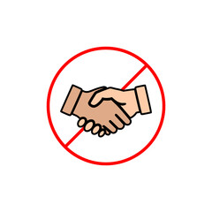 Poster - Handshake ban icon isolated on white background