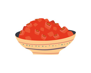 Sticker - chopped tomato in dish