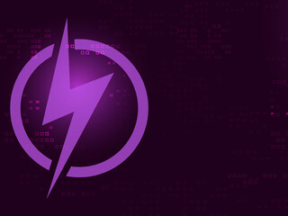 Poster - 2d rendering thunder on white background