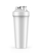 Blank white plastic shaker bottle with flip lid for mock up and template design. 3d render illustration .