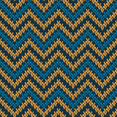 Canvas Print - Trendy chevron stripes knitted texture geometric