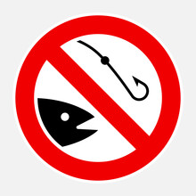 No Fishing Editable Vector Prohibition Sign Isolated On White Background