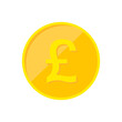 © Bon_man - GBP coin. British pound gold coin isolated on white background. Vector illustration