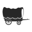 Wild west wagon black vector icon.Black vector illustration old carriage. Isolated illustration of wild west wagon icon on white background.