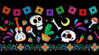 © Roonikart - Dia de los muertos - day of the dead seamless border pattern.