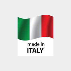 Wall Mural - made in Italy vector stamp. badge with Italy flag	