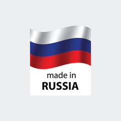 Wall Mural - made in Russia vector stamp. badge with Russia flag