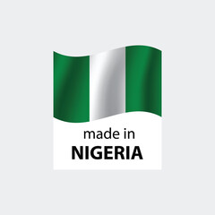 Wall Mural - made in Nigeria vector stamp. badge with Nigeria flag	